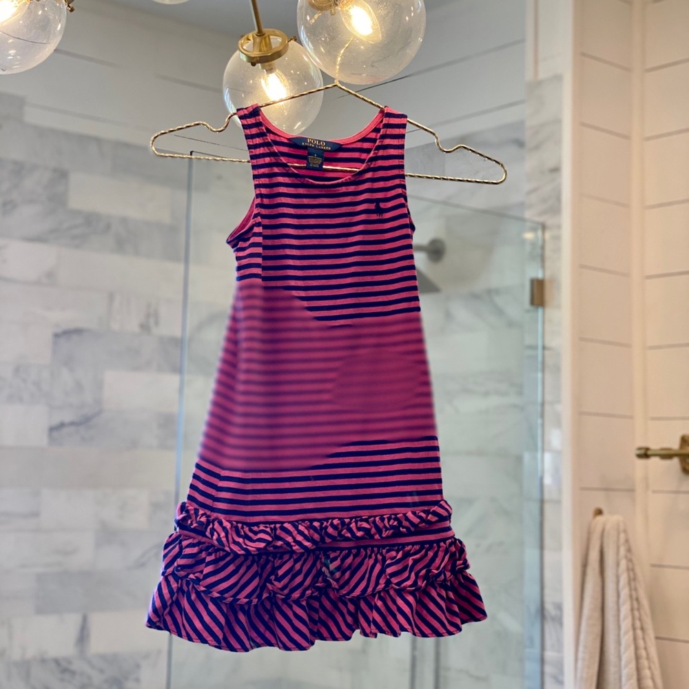 Pink and Navy Striped Tank Dress Polo Ralph Lauren